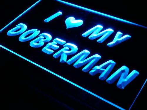 I Love My Doberman Dog Pet Neon Light Sign